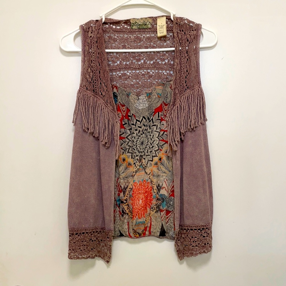 Funky, retro, fringe vest.
